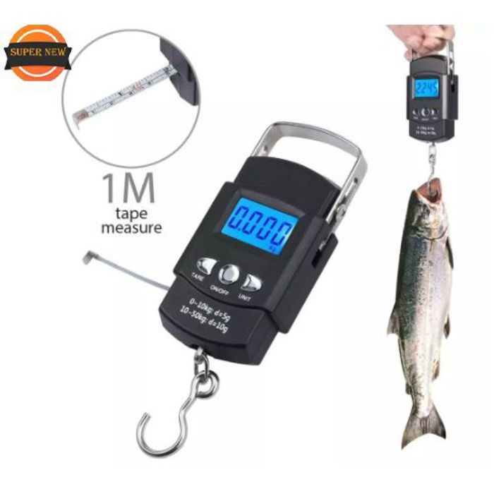 Balance portable électronique , Pèse-bagages à main avec mètre ruban pèse-bagages de voyage 50kg