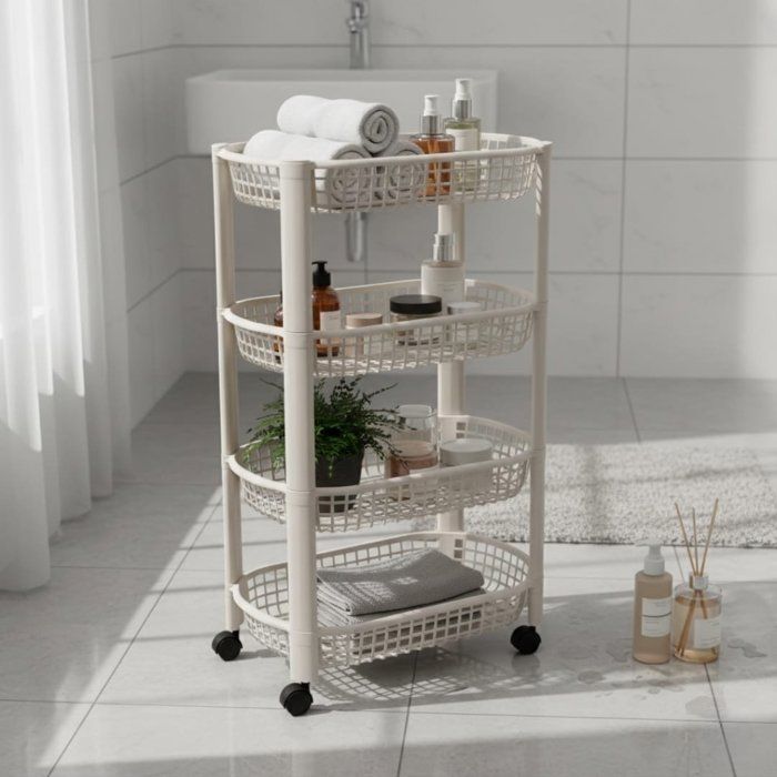 Etagère Multi-Usage 4 niveaux 78x46x26cm - beige