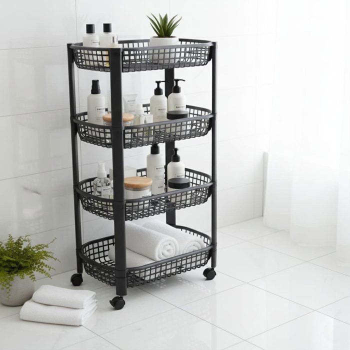 Etagère Multi-Usage 4 niveaux 78x46x26cm couleur noir