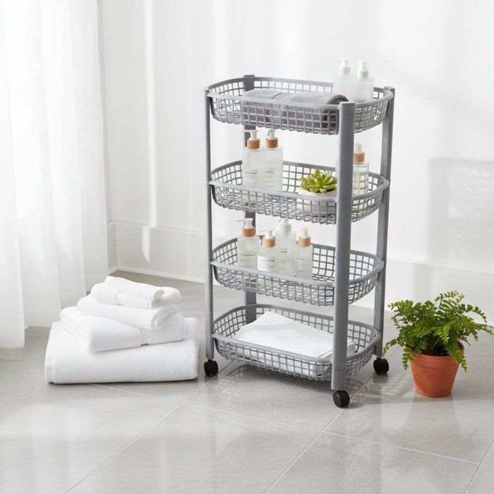 Etagère Multi-Usage 4 niveaux 78x46x26cm couleur grise