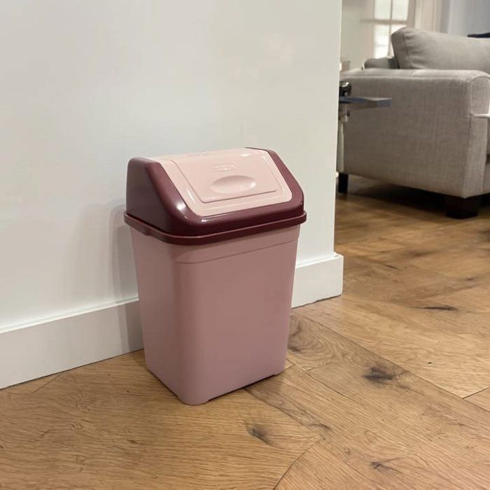 Poubelle  a balance rose  Nude 10L en plastique résistant