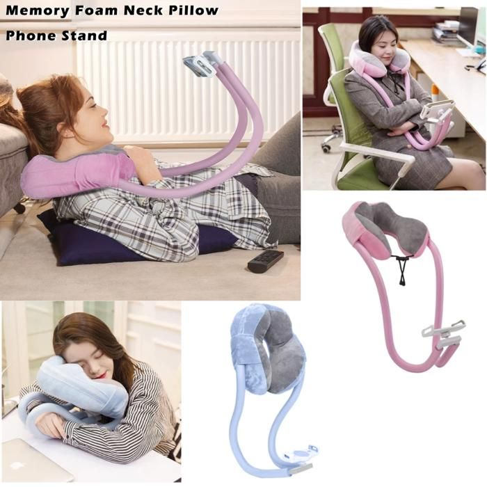 2 en 1 Oreiller cervical avec support pour téléphone en forme de U(Couleur aléatoire)