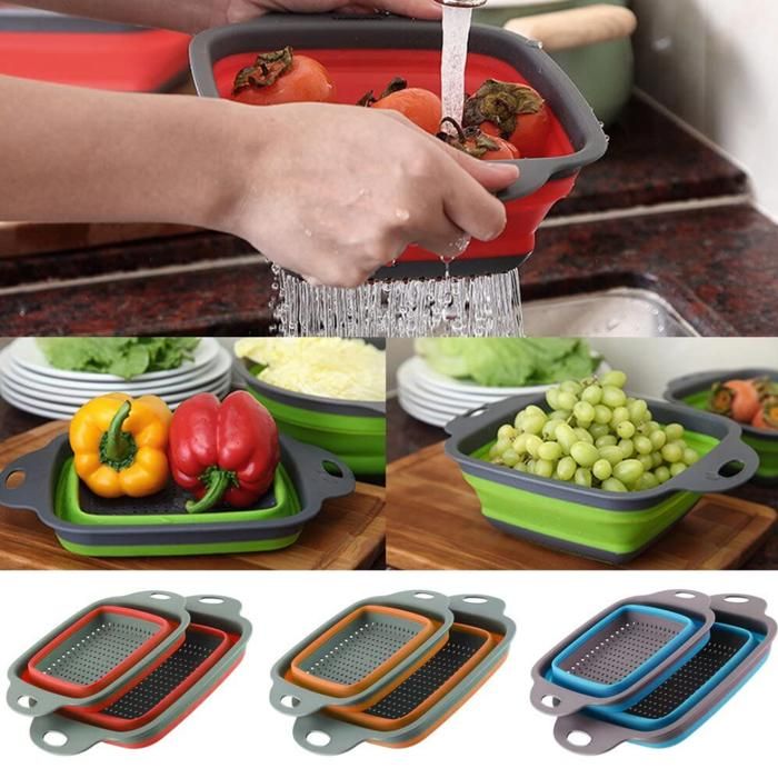 Panier de vidange pliant en Silicone panier de lavage de fruits légumes passoire pliable passoire égouttoir pliable