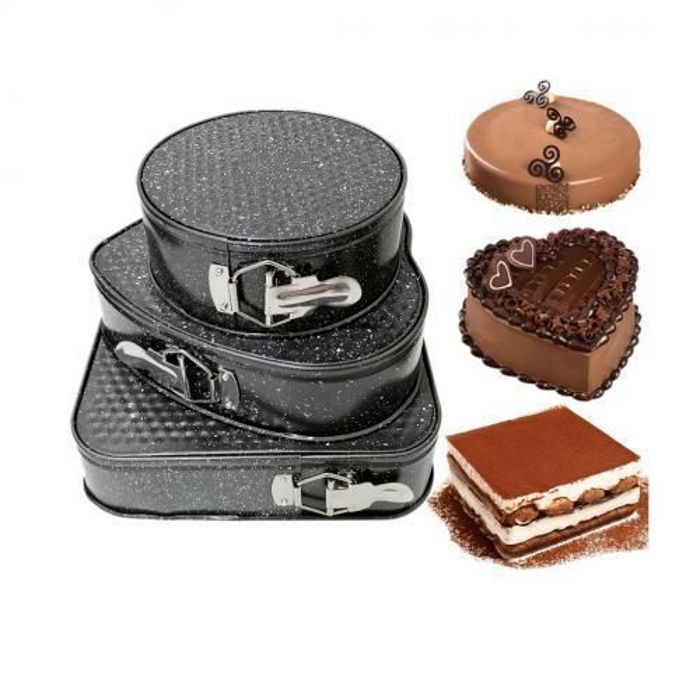 Set de 3 moule à cake Amovible Antiadhésif Gris