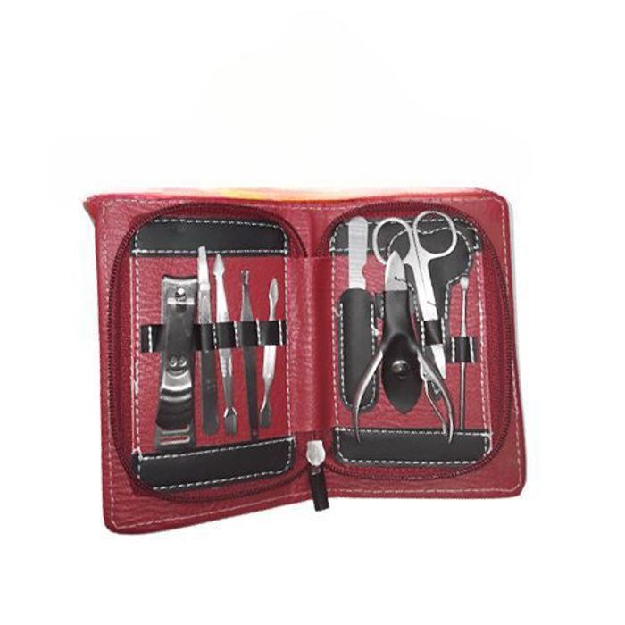 Ensemble de coupe-ongles de haute qualité, kit de manucure 9 pièces avec boîte (Couleur aléatoire)