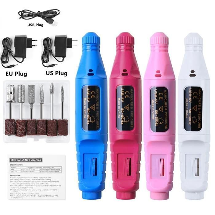 Machine à manucure électrique,forets à ongles en gel pour enlever les ongles( Couleur aléatoire)