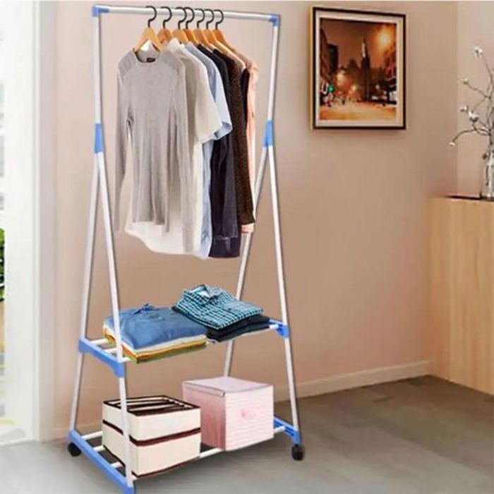 Portant à vêtements Acier Arara avec Étagère Amovible, Porte manteau