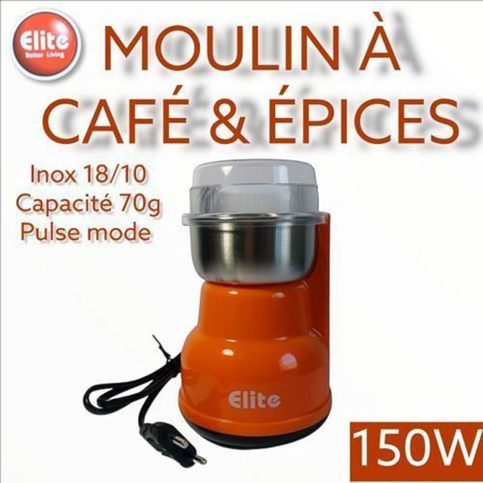Elite Mini Moulin café épices électrique INOX