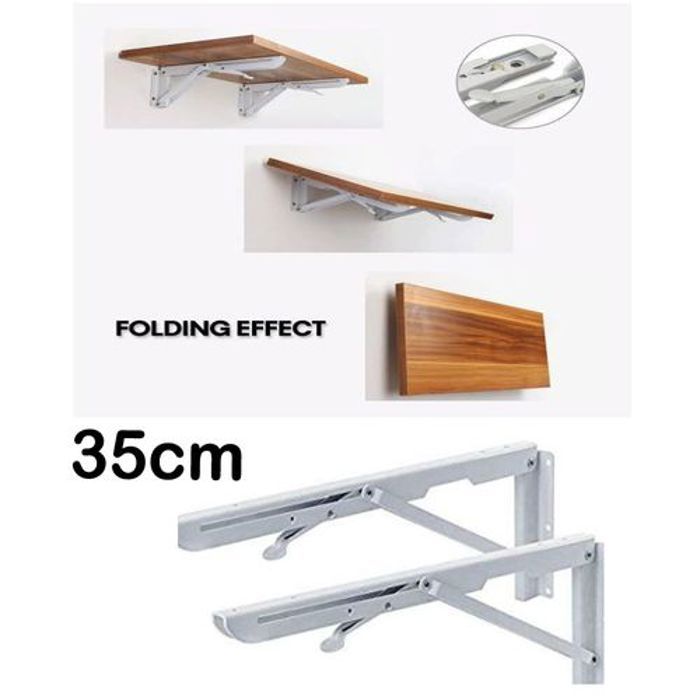 Support de Table Pliable - Non spécifié - 35 cm - Fer - Blanc - 2 Pcs