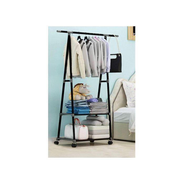 Porte vêtements style Simple, étagère de rangement suspendue avec roues,
