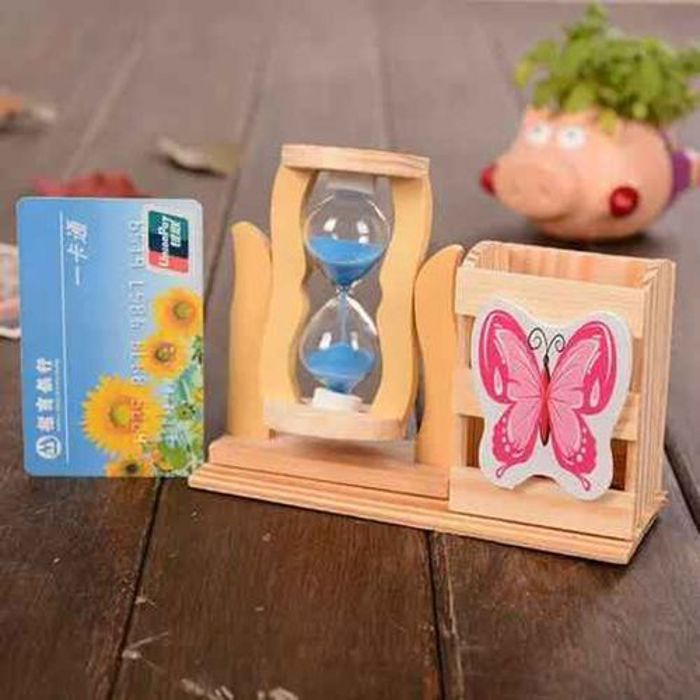Porte stylo sablier en bois de Mine de haute qualité,accessoire de décoration