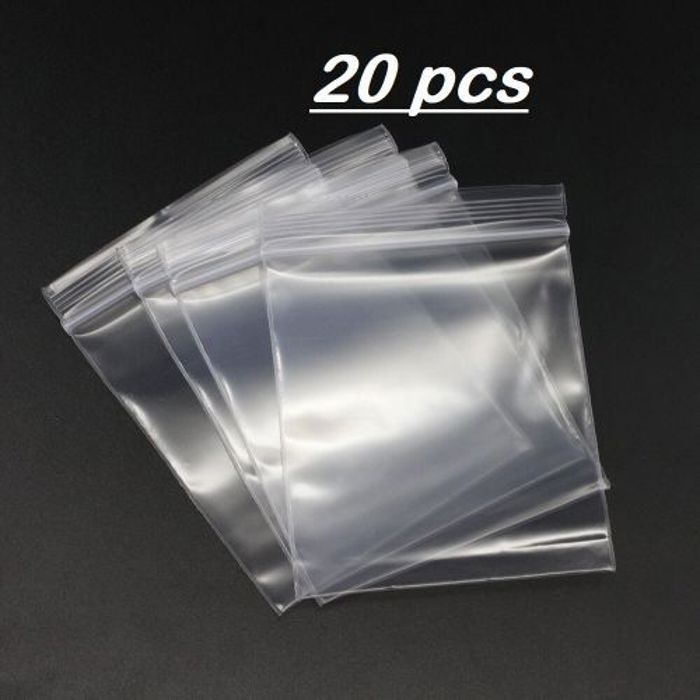 20 pièces sacs en plastique transparent, sacs auto adhésifs, sac d'emballage