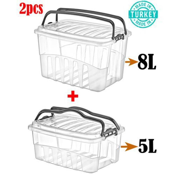 2 pièces Conteneur de stockage rectangulaire profond, Panier de pique nique