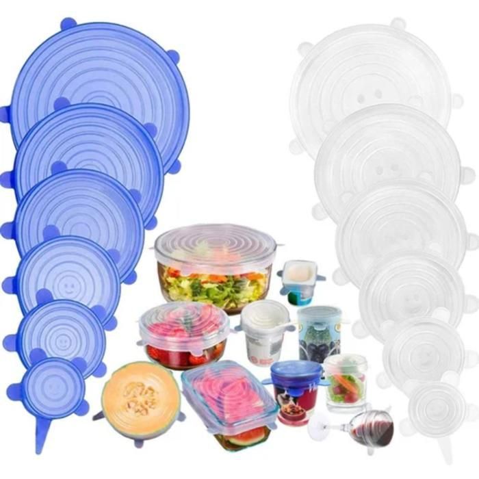Couvercles d'emballage alimentaire en Silicone, extensibles, hermétiques (Couleur aléatoire)