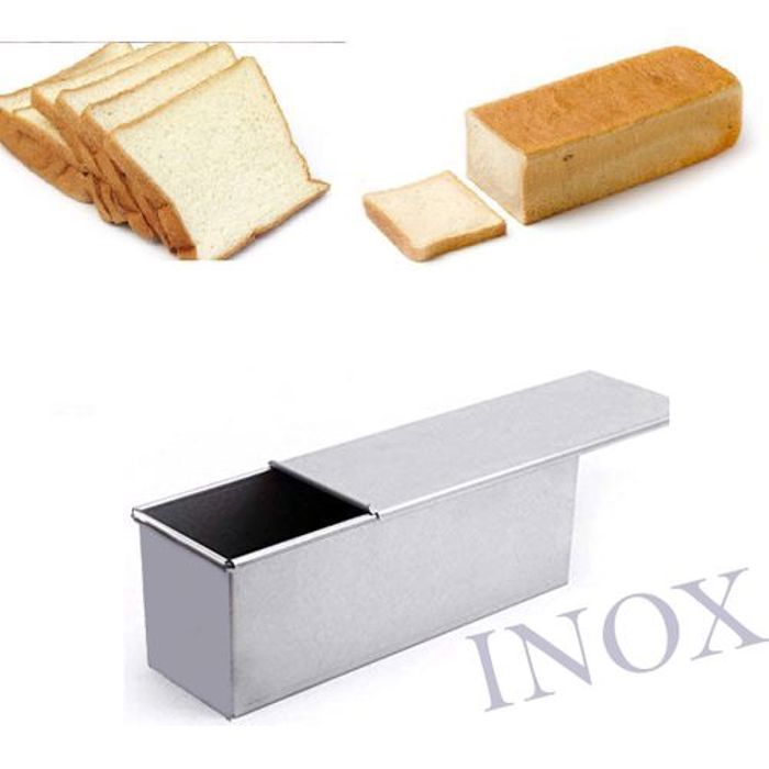 Moule à pain-rectangulaire en acier Inoxydable antiadhésif avec couvercle boîte à pain grillé gâteaux
