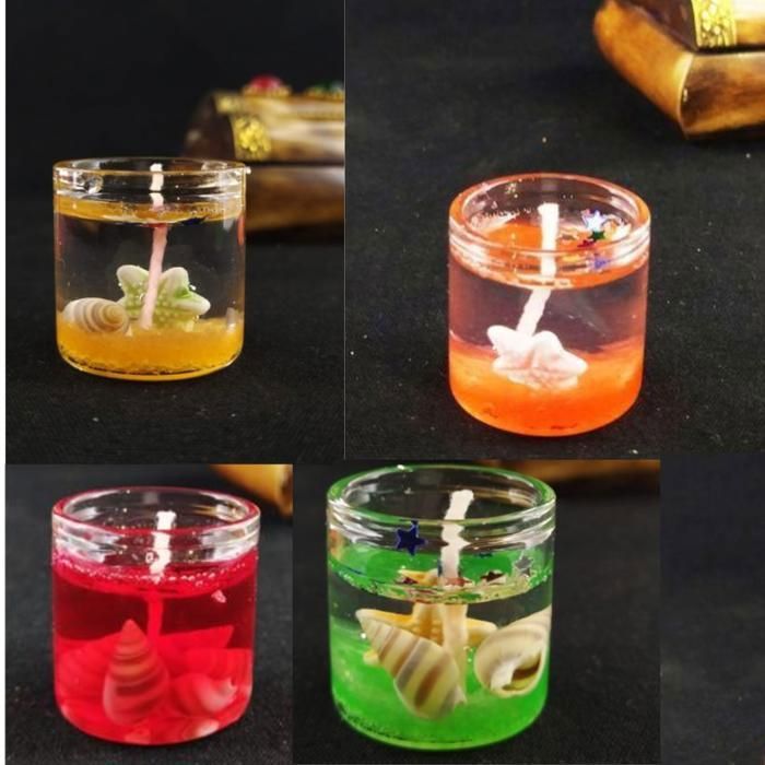 1pièces Bougies mode parfumée décorative petites bougies de gelée romantique- (Couleur aléatoire)