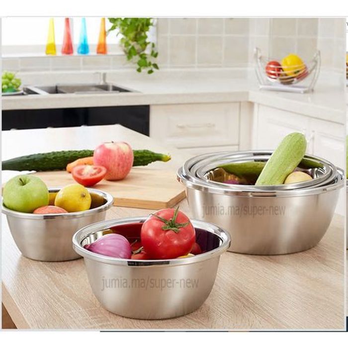 Bol Inox Profond Rond vaisselle cuisine Sans couvercle inoxydable 27.5cm
