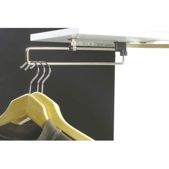 Cintre extensible de vêtement-en acier avec finition nickelée 350mm