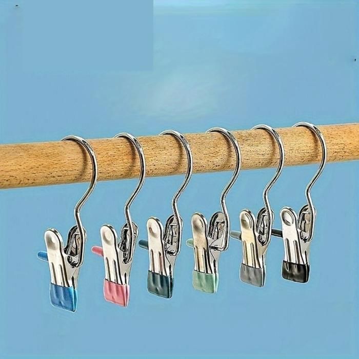 Clips de cintre portables - GENERIC - 10 pièces - Acier inoxydable - Couleur aléatoire - Compact