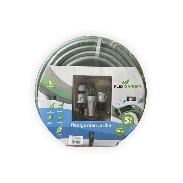 Kit Tuyau d'arrosage haute résistance – 15 mm x 25 m -  FLEXIGARDEN