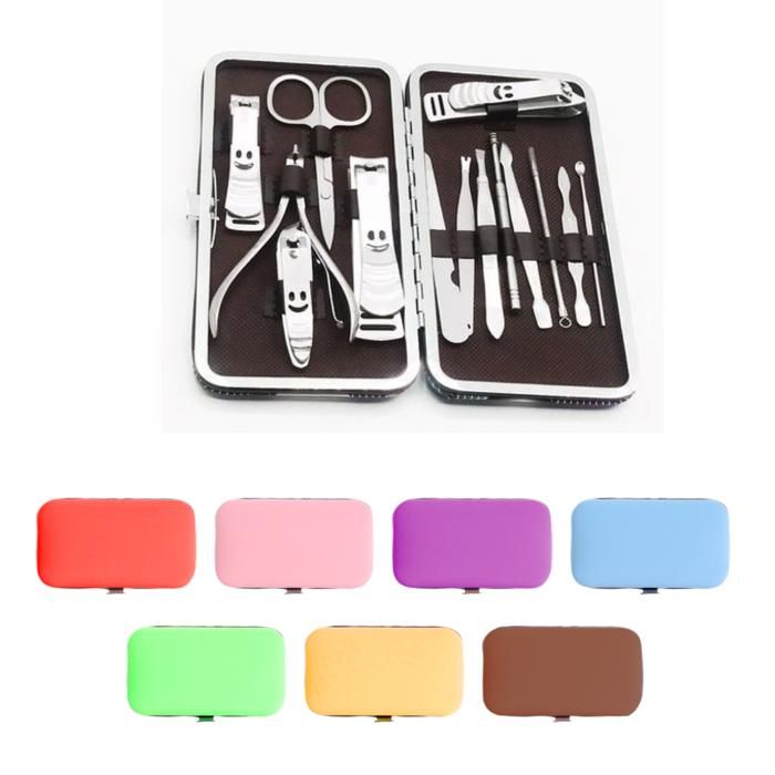 Ensemble Coupe-ongles en acier inoxydable,  outils de manucure, pédicure 15pcs(Couleur aléatoire)