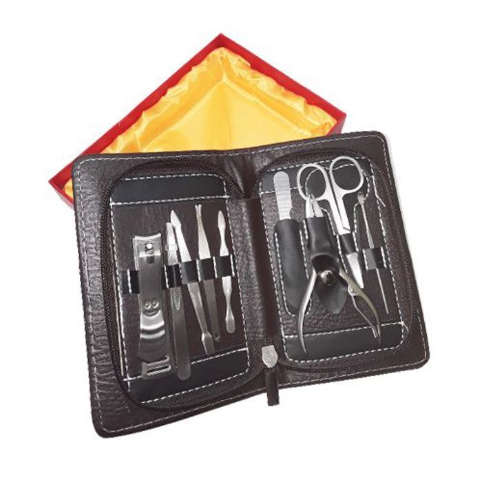 Kit de manucure et pédicure pour hommes et femmes 9pcs en acrylique avec Boite
