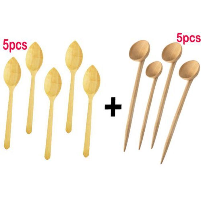 Set de 5 Cuillères de soupe, avec 5 Cuillères en Bois d'orange, Set de Ramadan