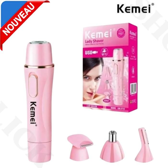 Tondeuse à sourcils pour femmes ensemble de rasage électrique 4 en 1 Kemei KM-2715