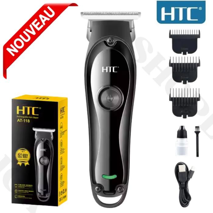 Tondeuse à cheveux professionnelle portable mini HTC AT-118 batterie lithium coupe zéro chargement USB