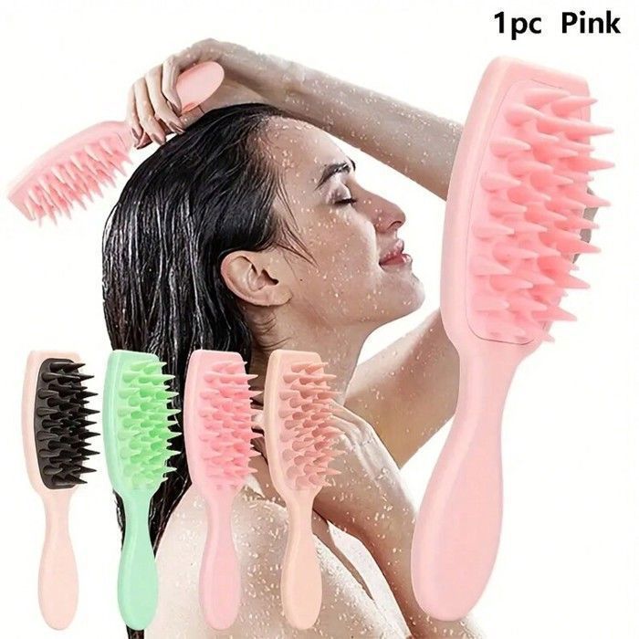 Brosse de Massage - Multicolore - Silicone Doux - Nettoyage Cheveux - Exfoliation - Confortable