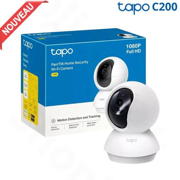 Caméra Surveillance WiFi, Tapo camera ip 1080P sans Fil avec Vision Nocturne Détection de Mouvement, Caméra Bébé.