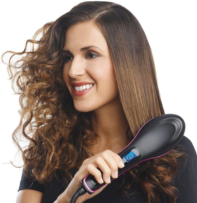 Céramique Brosse lissante HAUT QUALITE -  Brosse à cheveux Lisseur à cheveux
