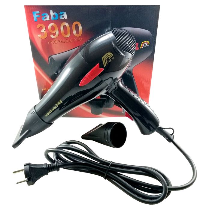 Sèche-cheveux noir super turbo 3900 professionnelle pour salon de coiffure