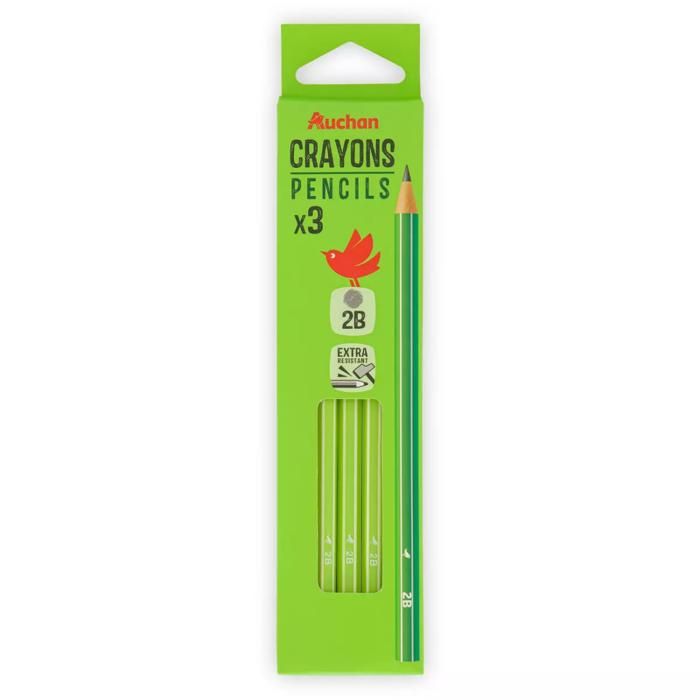 3 CRAYONS GRAPHITE H AUCHAN