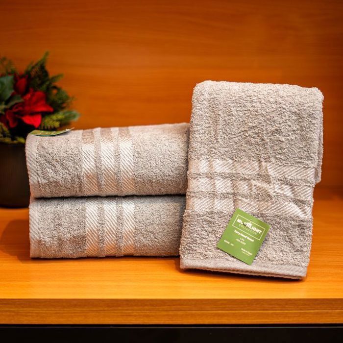 Serviettes de bain - Moonlight - Pack de 3 - Coton égyptien - 50x90 cm - Gris