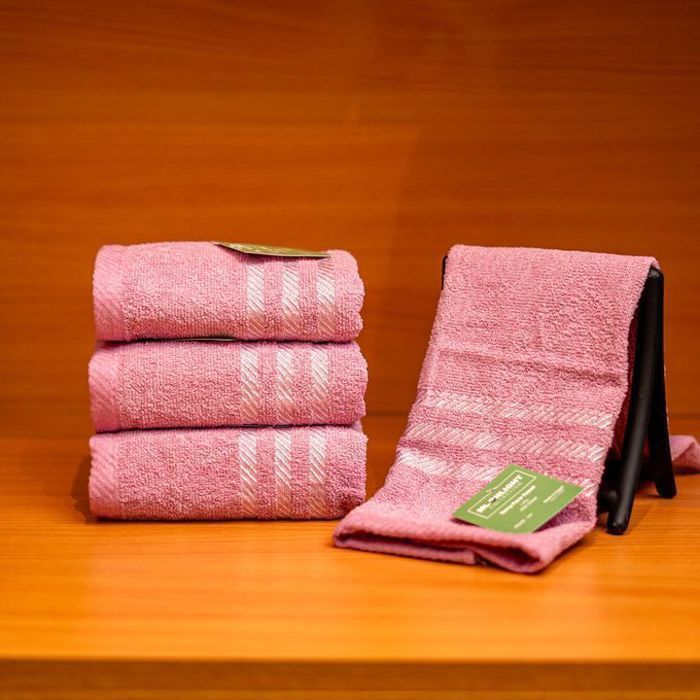 Serviettes de bain - Moonlight - Pack de 3 - Coton égyptien - 30x50 cm - Rose