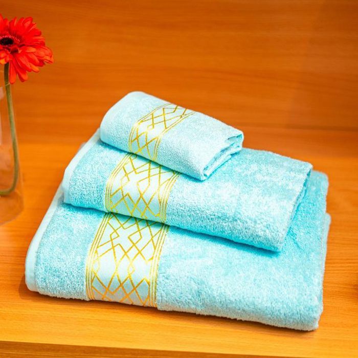 Serviette de bain - GENERIC - Pack de 3 - Coton égyptien - Turquoise - Douceur et absorption