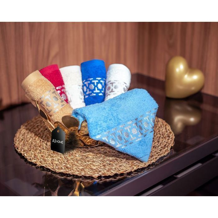 Serviette de table - GENERIC - Arabesque argent - 30x30 cm - 100% coton - Multicolore