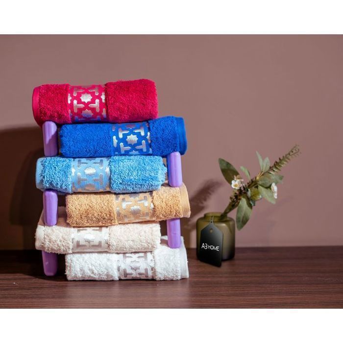 Serviette de table - GENERIC - Arabesque argent - 50x90 cm - 100% coton - Absorbante