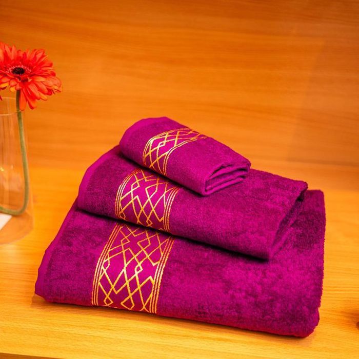 Serviette de bain - GENERIC - Pack de 3 - Coton égyptien - Mauve - Absorption exceptionnelle