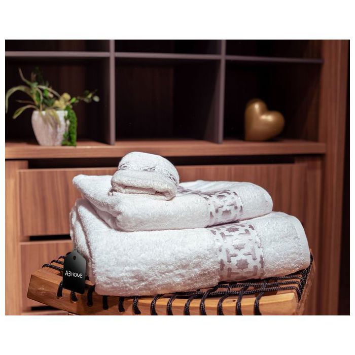 Serviette de table - Arabesque - Pack 3 pièces - 100% coton - Lavable - Motif égyptien