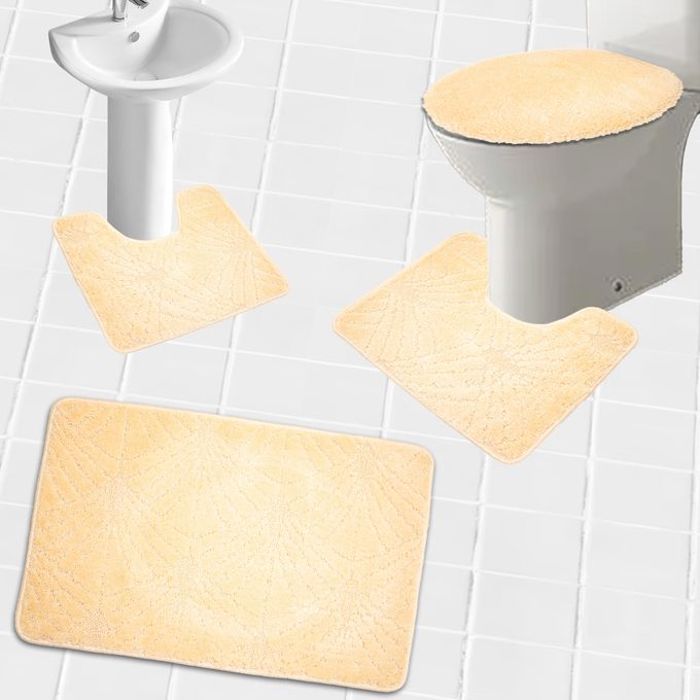 Simple tapis de bain 4 pièce - Crème