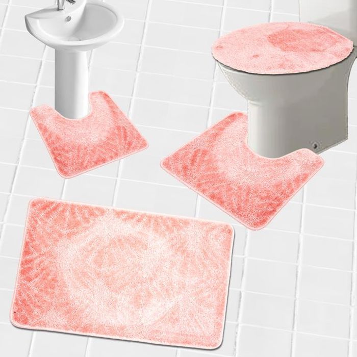 Simple tapis de bain 4 pièce - Saumon