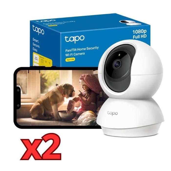 Pack 2 Caméra de Surveillance WiFi-MICRO IP 1080P sans Fil Tapo C200