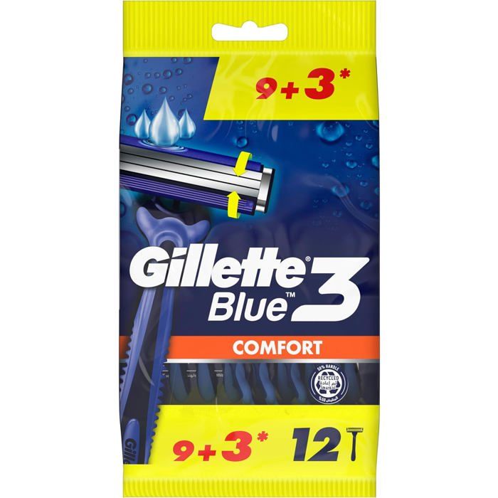 Rasoir jetable - Gillette - Blue 3 - Comfort - LubraStrip - Tête pivotante