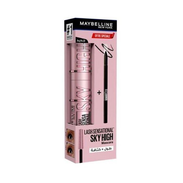 MAYBELLINE NEW YORK - Pack Mascara Sky High = Tatto Liner - Noir