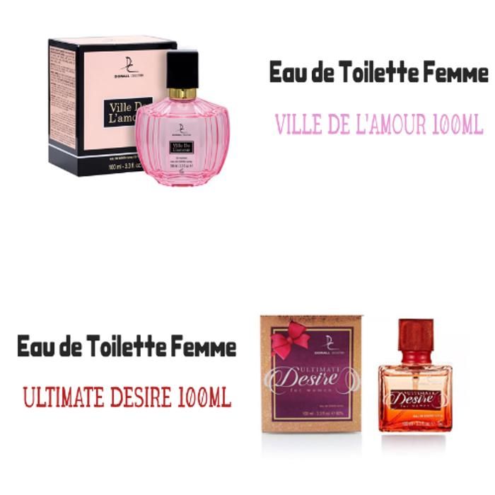 Pack Eau De Toilette Femme - DORALL COLLECTION - Ultimate Desire - 100ML - Chypré Fruité - Ville De L'amour