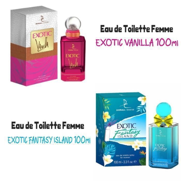 Pack Eau De Toilette Femme 100ml - DORALL COLLECTION - Exotic Vanilla & Fantasy - Floral - Fruité - Musqué