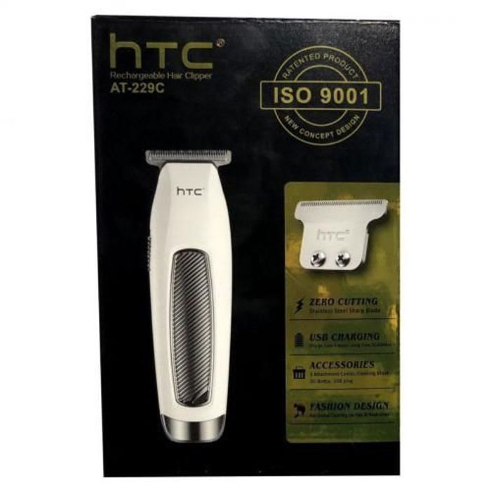 Tondeuse à barbe - HTC - AT-229C - Rechargeable USB - Lame en T - Fonctionnement sans fil