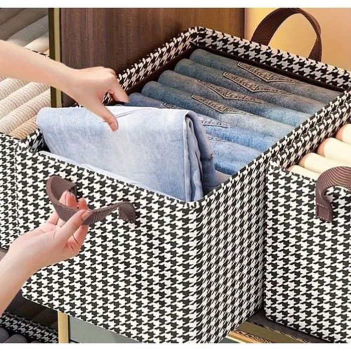 Boite de rangement décorative en tissu Non Tissé, Grande capacité, Armoires de Maison, Chambre à Coucher, Vêtements,Viser